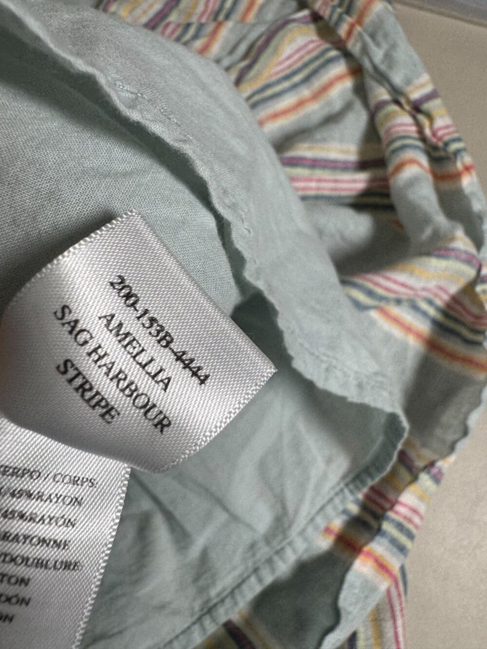 Rails Amelia Sage Harbour Stripe Tiered Midi Dress Linen Blend Size Small Green - Picture 4 of 16